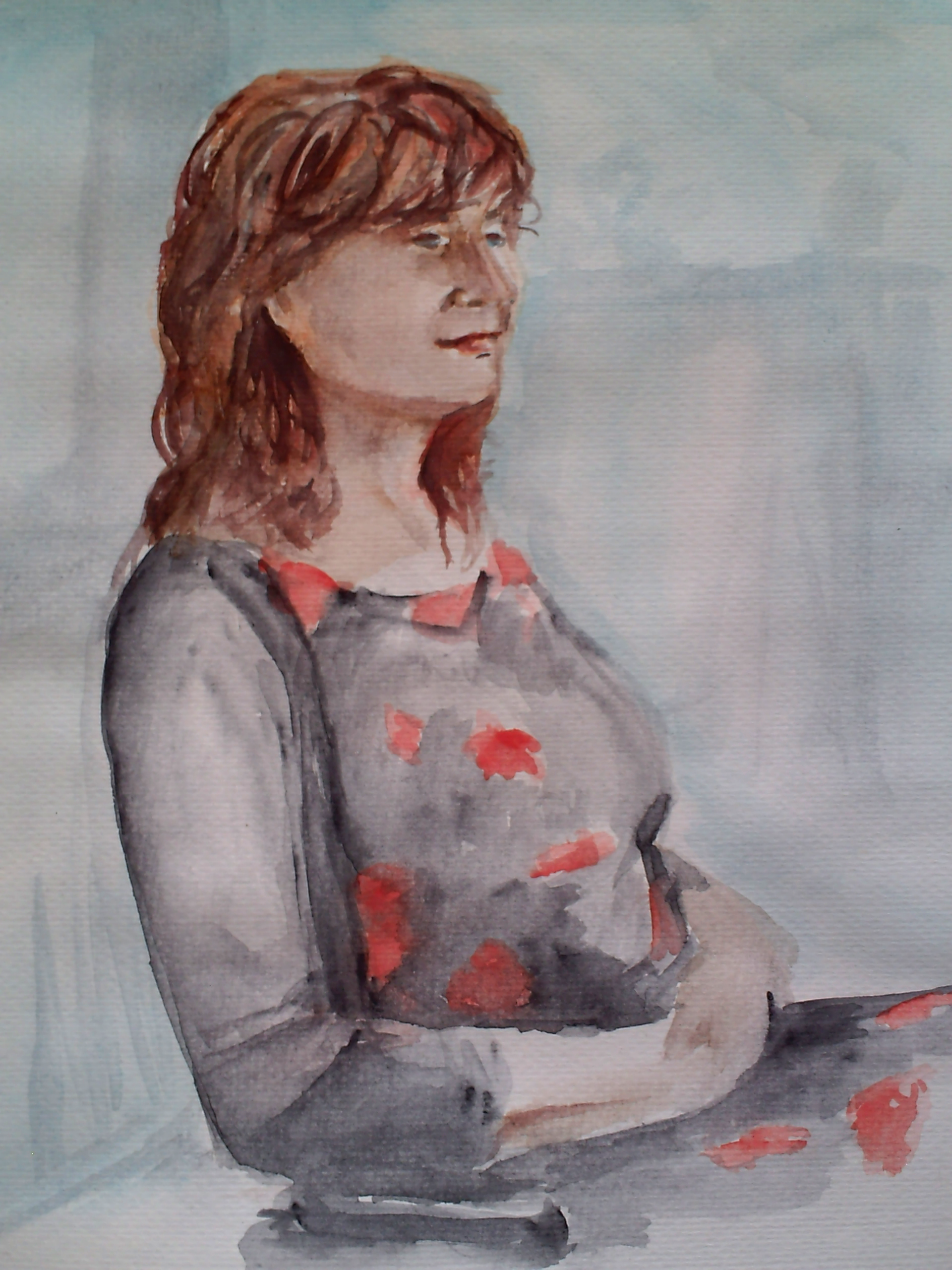 aquarelverf, van live model, tijd onbekend (± 1 uur ), A3 formaat